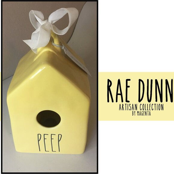 MAGENTA x Rae Dunn "PEEP" Artisan Collection Square Birdhouse - NEW! - Picture 1 of 10
